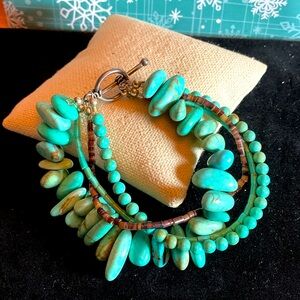 Chunky Turquoise Mixed Gemstone Bracelet